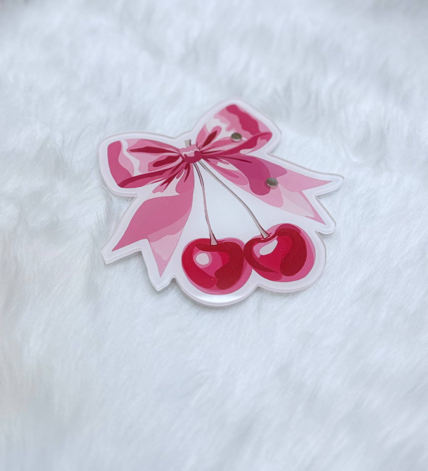 Pink Bow with Cherries Lash Tile